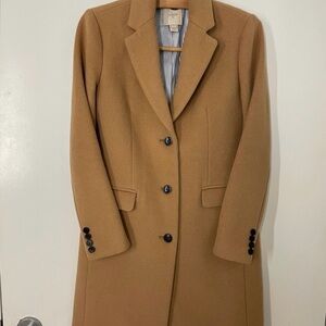 J Crew tan wool and cashmere Coat